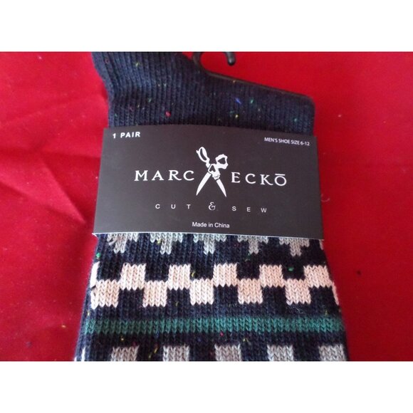 1 Pair Large Marc Ecko Cut & Sew Cotton Crew Socks 6-12 - Picture 2 of 5